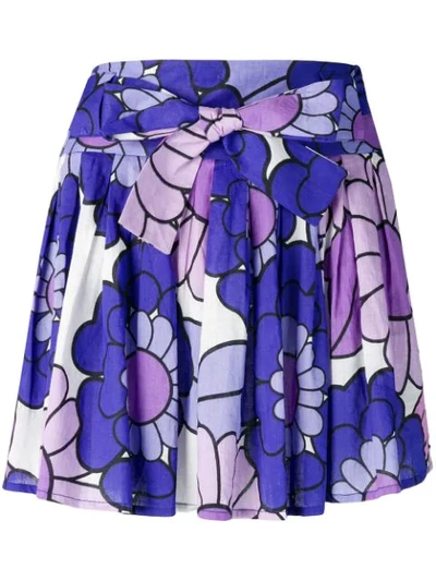 Shop Dodo Bar Or Pleated Floral Skirt - Purple