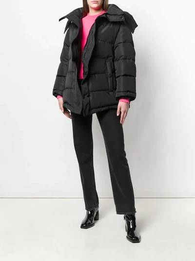 Shop Balenciaga New Swing Puffer Coat In Black
