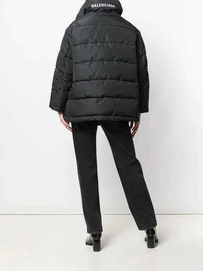 BALENCIAGA NEW SWING PUFFER COAT - 黑色