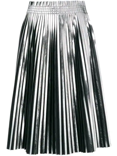 Shop Mm6 Maison Margiela Pleated Metallic Skirt In Black