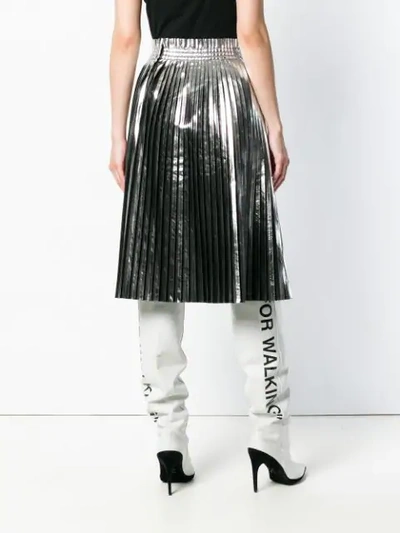 Shop Mm6 Maison Margiela Pleated Metallic Skirt In Black