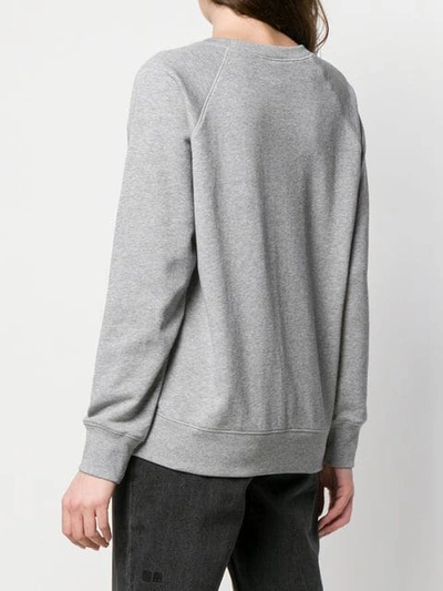 Shop Pinko Logo Print Sweatshirt In Grey