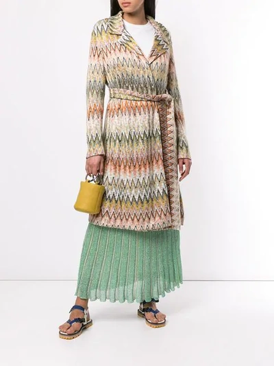 Shop Missoni Ribbed Green Skirt In L6031