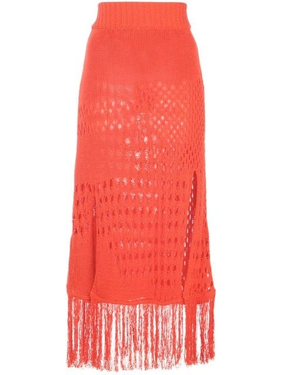 Shop Altuzarra ‘benedetta' Knit Skirt In Orange