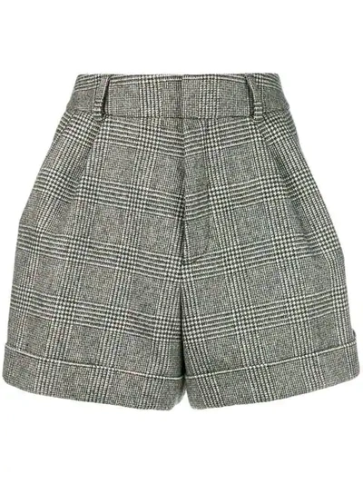 Shop Saint Laurent Micro Houndstooth Shorts In Grey