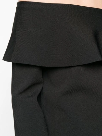 Shop Stella Mccartney Off Shoulder Tiered Blouse In Black