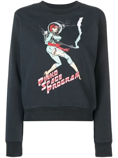 Shop Pinko Black Space Program Sweater In Grey