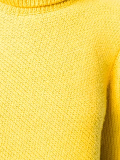 Shop Cedric Charlier Asymmetric Turtleneck Sweater In Yellow