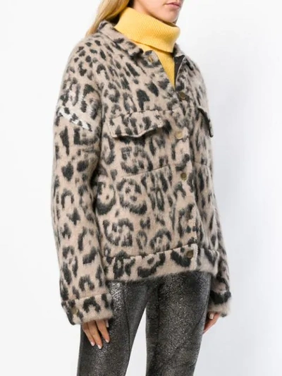 Shop Laneus Leopard Short Jacket In Neutrals