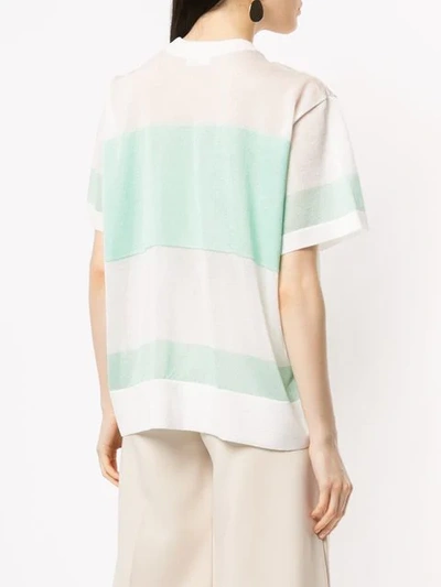 Shop Anteprima Short-sleeve Panelled T-shirt - White