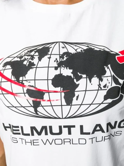 Shop Helmut Lang Logo World T-shirt In White