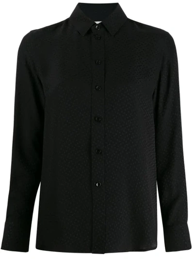 Shop Saint Laurent Polka Dot Shirt In Black