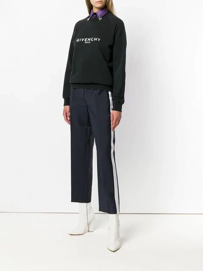 Shop Givenchy Side-stripe Tuxedo Trousers In Blue