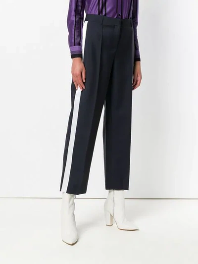 Shop Givenchy Side-stripe Tuxedo Trousers In Blue