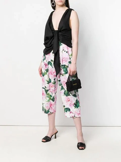 Shop Dolce & Gabbana Floral Cropped Trousers In Pink