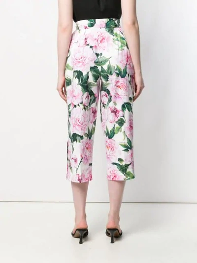 Shop Dolce & Gabbana Floral Cropped Trousers In Pink