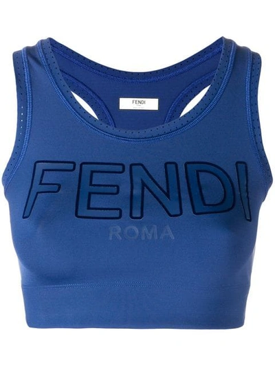 Shop Fendi Sports Crop Top - Blue