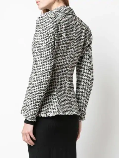 Shop Alexander Wang Tweed Moto Zip Jacket In Black