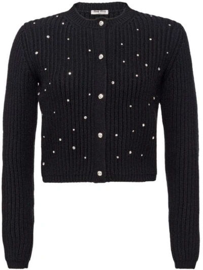 Shop Miu Miu Cardigan Aus Kaschmir In Black