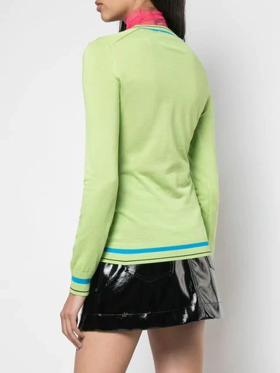 Shop Versace Pullover Mit Buchstaben-patch In Green