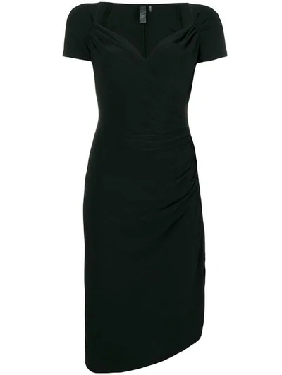 Shop Norma Kamali Classic Fitted Midi Dress In Black