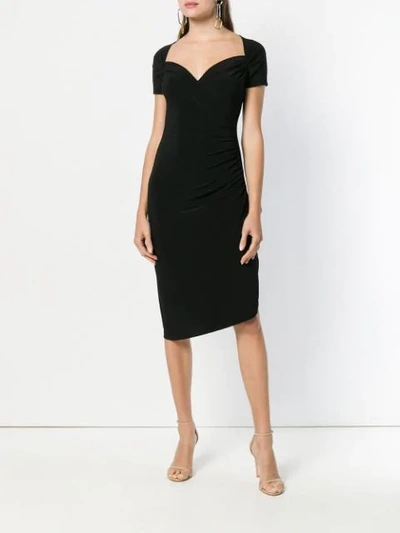 Shop Norma Kamali Classic Fitted Midi Dress In Black