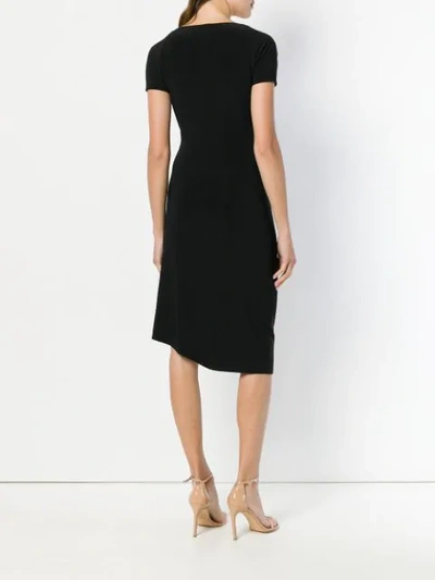 Shop Norma Kamali Classic Fitted Midi Dress In Black