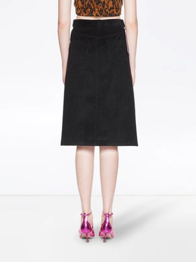 Shop Miu Miu Wraparound Velvet Skirt In Black