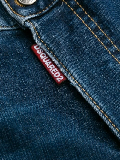 Shop Dsquared2 Washed Cropped Jeans In Blue