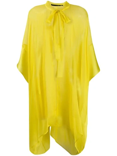 Shop Haider Ackermann Asymmetric Sheer Blouse In Yellow
