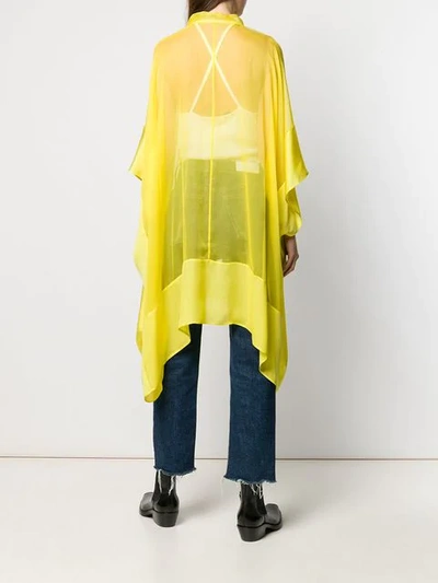 Shop Haider Ackermann Asymmetric Sheer Blouse In Yellow