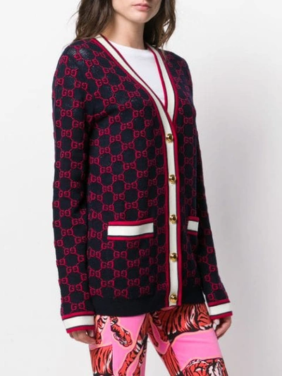 GUCCI GG KNITTED CARDIGAN - 蓝色