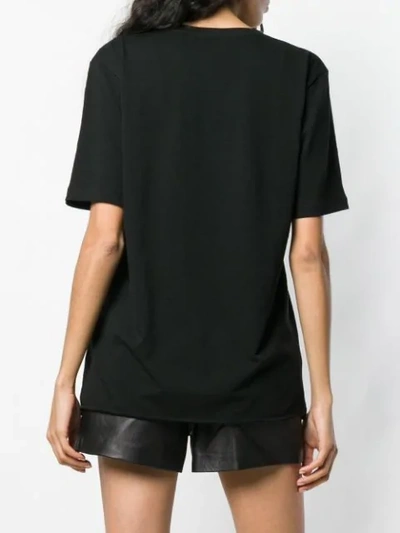 Shop Saint Laurent Bead-embellished Crew-neck T-shirt In Black