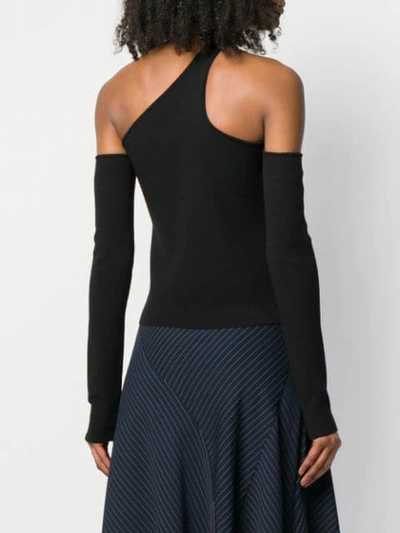 Shop Andrea Ya'aqov Open Shoulder Top In Black