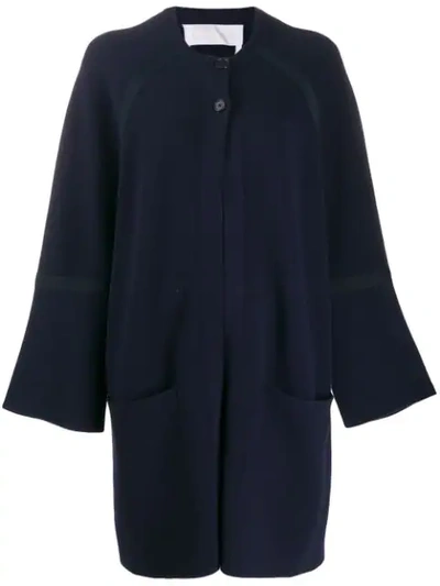 Shop Chloé Buttoned Cardi-coat In Blue