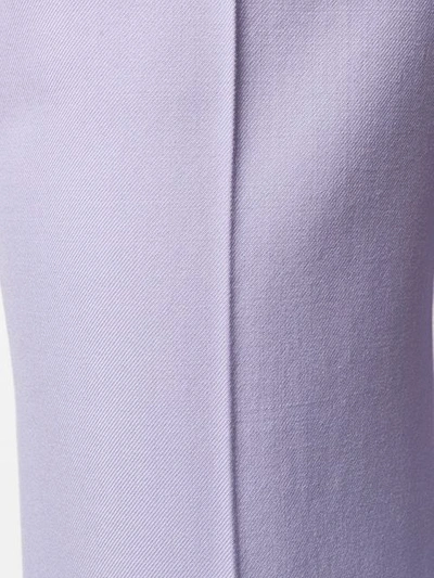 Shop Gucci Straight Cropped Trousers In Purple