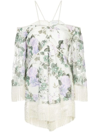 Shop Alice Mccall Le Fleur Floral-print Playsuit - White