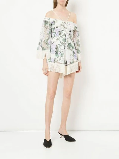 Shop Alice Mccall Le Fleur Floral-print Playsuit - White