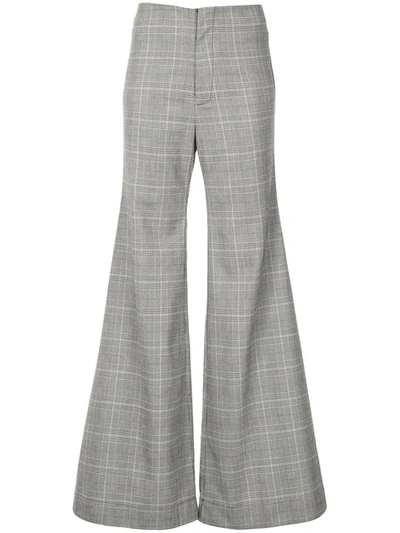 Shop Georgia Alice Memory Prince Of Wales Check Flared Trousers In Grey
