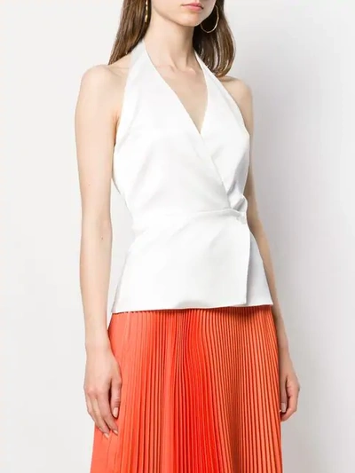 Shop Blanca Slim-fit Halterneck Top In White