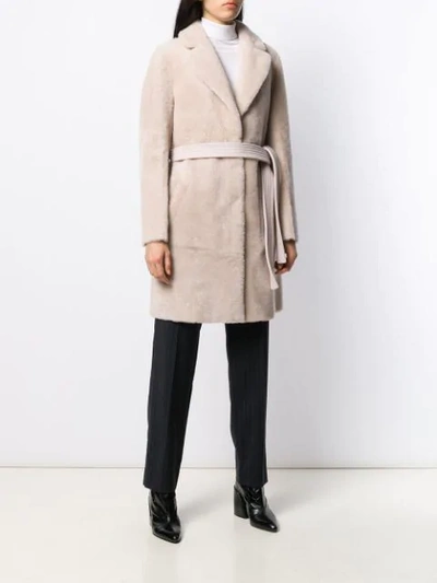 Shop Blancha Reversible Belted Coat In Pink