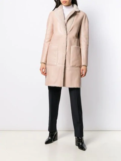 Shop Blancha Reversible Belted Coat In Pink