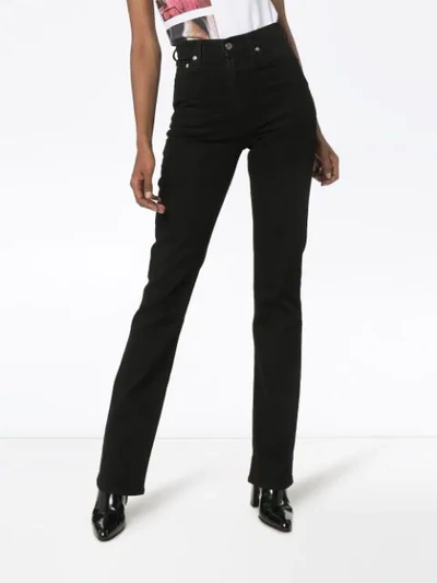 Shop Helmut Lang Femme High-rise Straight Jeans In Black