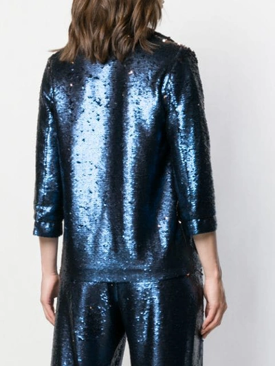 Shop In The Mood For Love Sofia Sequined Blazer In Blue