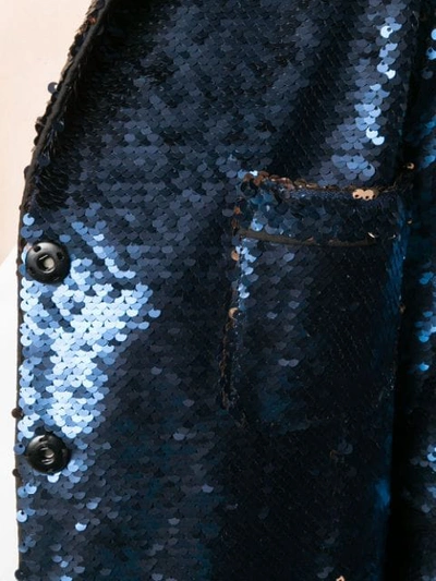 Shop In The Mood For Love Sofia Sequined Blazer In Blue