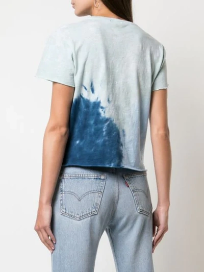 Shop Re/done Abstract Pattern Cropped T-shirt In Blue