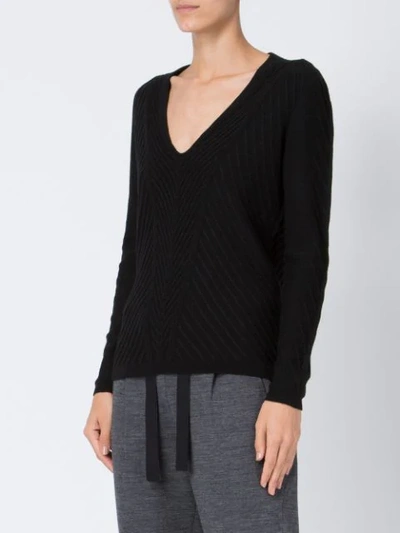 Shop Maison Ullens Cashmere Ribbed Knitted Jumper In Black