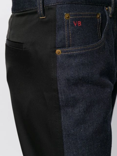 Shop Victoria Beckham Satin Back Straight Leg Jeans In Blue