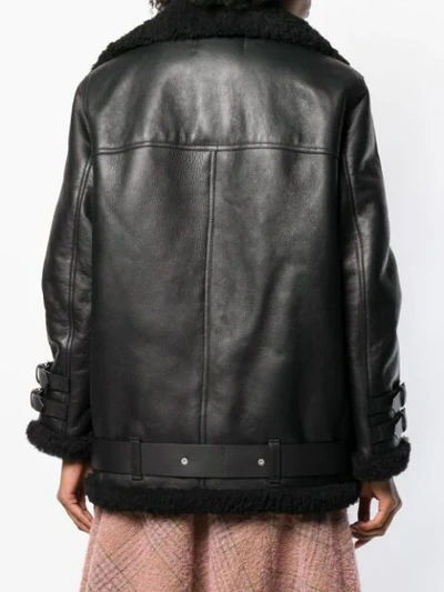 Shop Acne Studios Velocite Shearling Jacket In Black