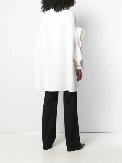 Shop Valentino Ruffle Sleeve Coat In A03 Ivory